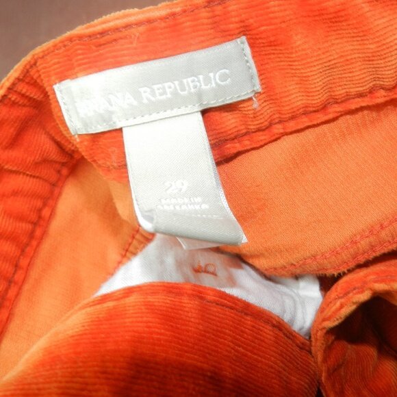 Banana Republic Womens Orange Corduroy Pants Size 29 - Picture 7 of 8